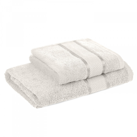 Set 2 Prosoape Baie, Bumbac 100%, 400g/m², Linii, Alb [1]