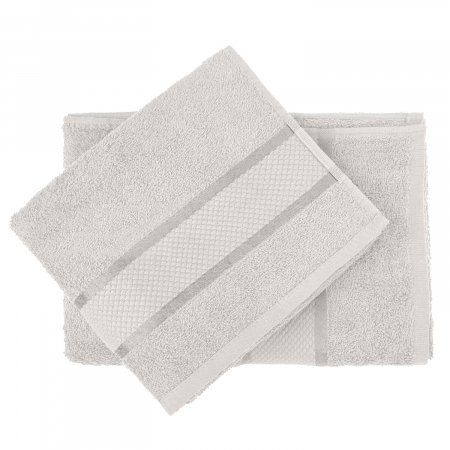 Set 2 Prosoape Baie, Bumbac 100%, 400g/m², Linii, Alb [2]