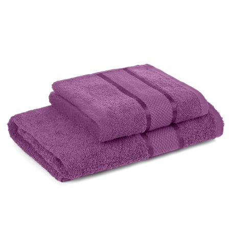Set 2 Prosoape Baie, Bumbac 100%, 400g/m², Linii, Mov [1]