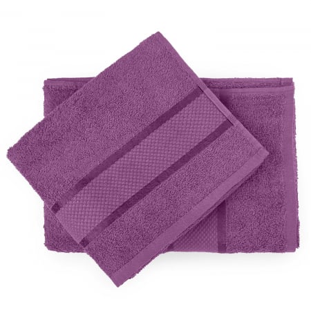Set 2 Prosoape Baie, Bumbac 100%, 400g/m², Linii, Mov [2]