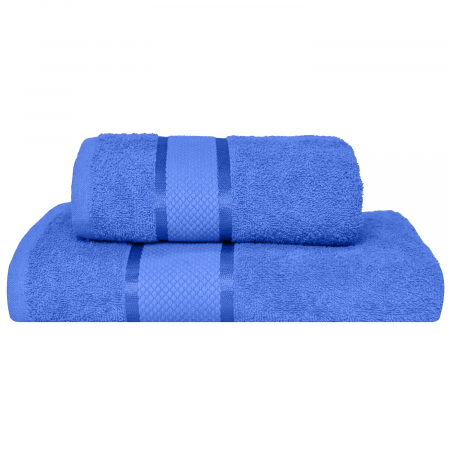 Set 2 Prosoape, Greek, Bumbac 100% - Set 2 Prosoape Baie, Bumbac 100%, 400g/m², Linii, Albastru
