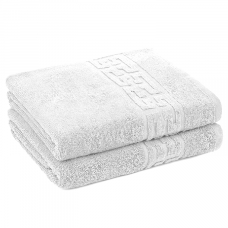 Set 2 Prosoape, Greek, Bumbac 100% - Set 2 Prosoape, Greek, Bumbac 100%, 550g/m², Alb