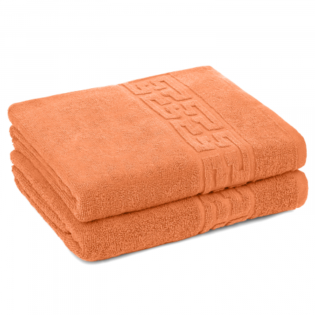 Set 2 Prosoape, Greek, Bumbac 100% - Set 2 Prosoape, Greek, Bumbac 100%, 550g/m², Portocaliu
