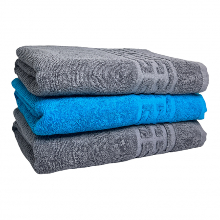 PROSOAPE BUMBAC 100% - Set 3 Prosoape Baie, Bumbac 100% - Gri / Bleu