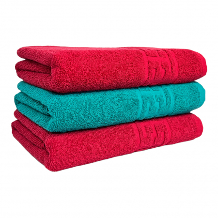 PROSOAPE BUMBAC 100% - Set 3 Prosoape Baie, Bumbac 100% - Rosu / Verde