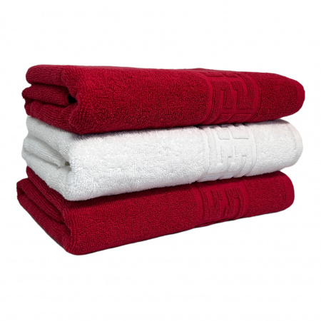 PROSOAPE BUMBAC 100% - Set 3 Prosoape Baie, Bumbac 100% - Rosu / Alb