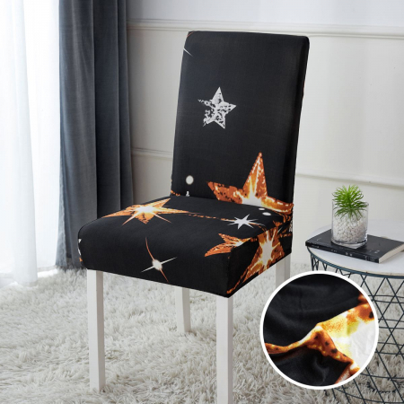 Huse Scaune - Set Huse Elastice pentru Scaun, 4 Piese, Cu Elastic, Star Gold
