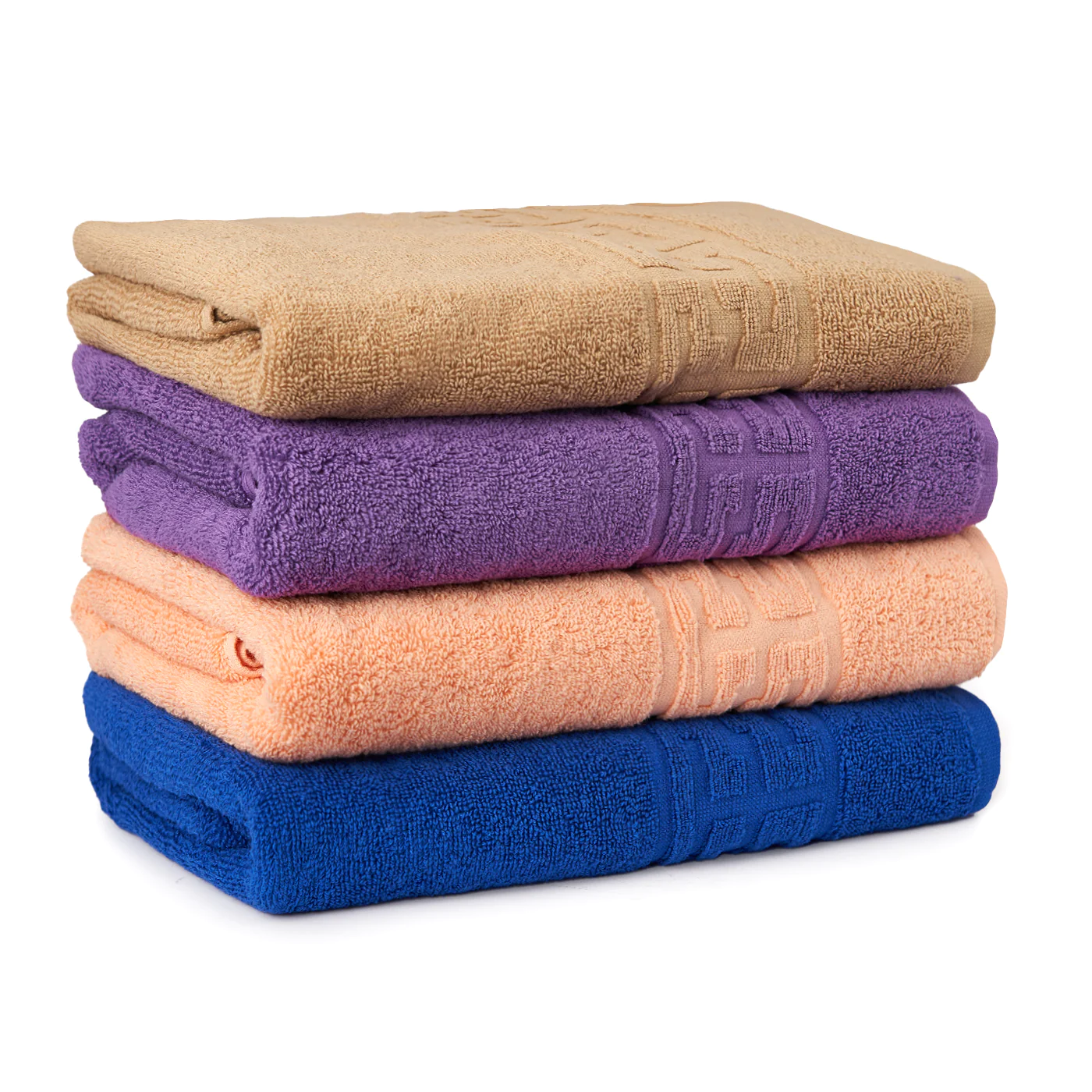 Seturi Cu 4 Prosoape 100% Bumbac - Set 4 Prosoape Baie, Bumbac 100% - Bej / Mov / Corai / Albastru