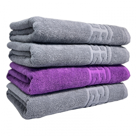 PROSOAPE BUMBAC 100% - Set 4 Prosoape Baie, Bumbac 100%, Gri / Mov