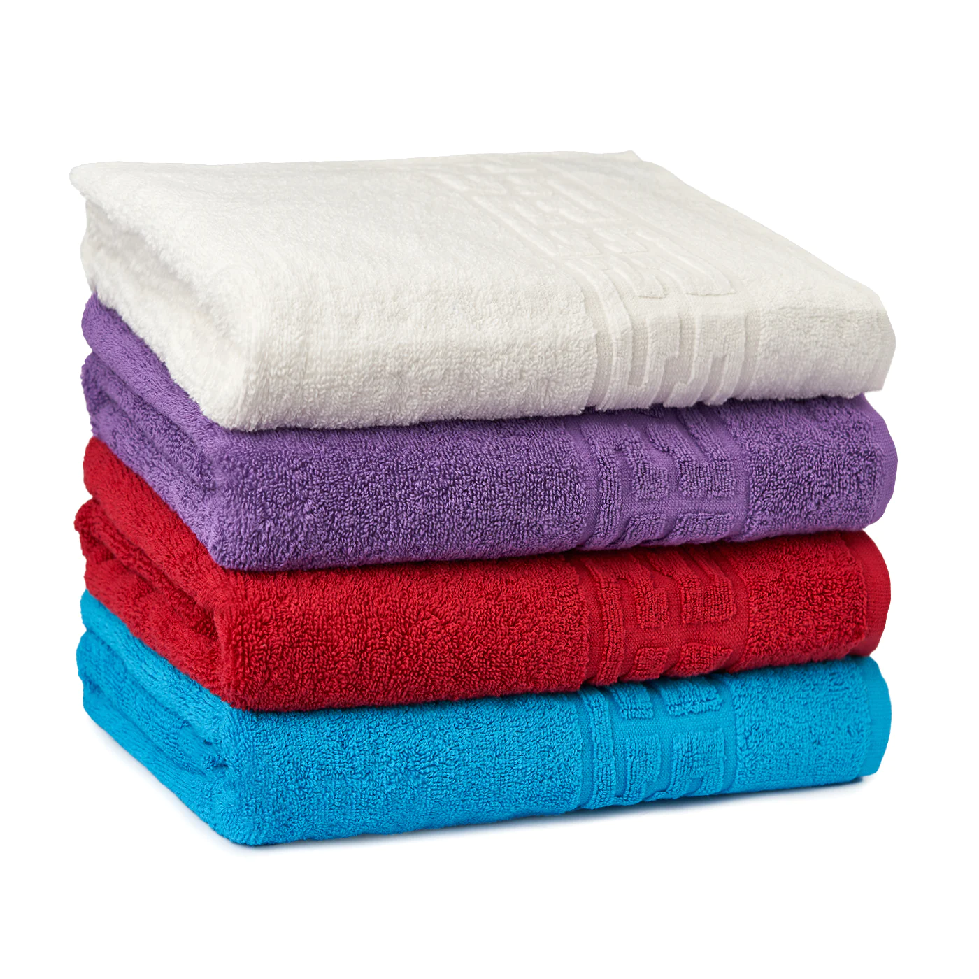 PROSOAPE BUMBAC 100% - Set 4 Prosoape Baie, Bumbac 100% - Alb / Mov / Rosu / Bleu
