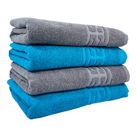 PROSOAPE BUMBAC 100% - Set 4 Prosoape Baie, Bumbac 100%, Gri / Bleu