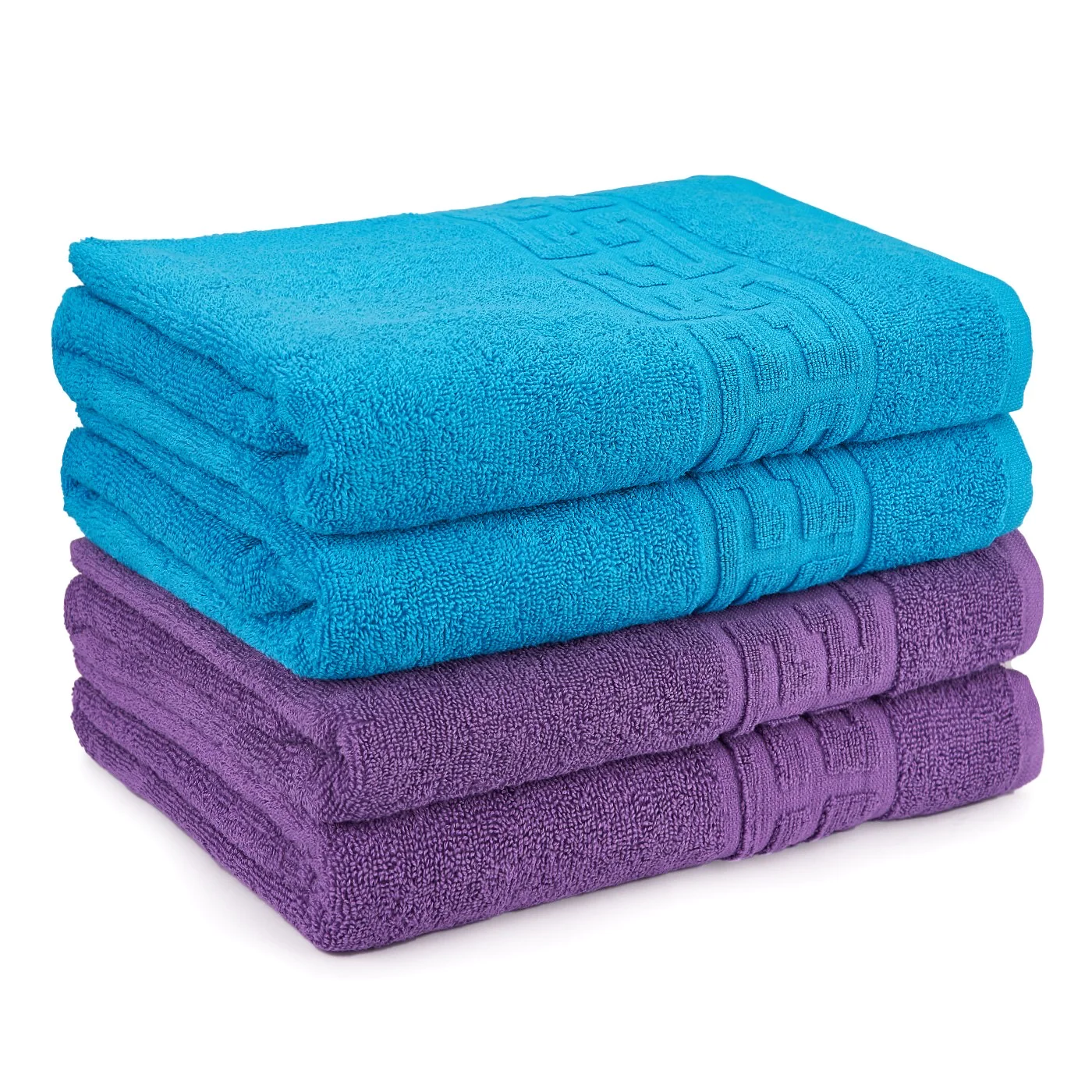PROSOAPE BUMBAC 100% - Set 4 Prosoape Baie, Bumbac 100% - Bleu / Mov