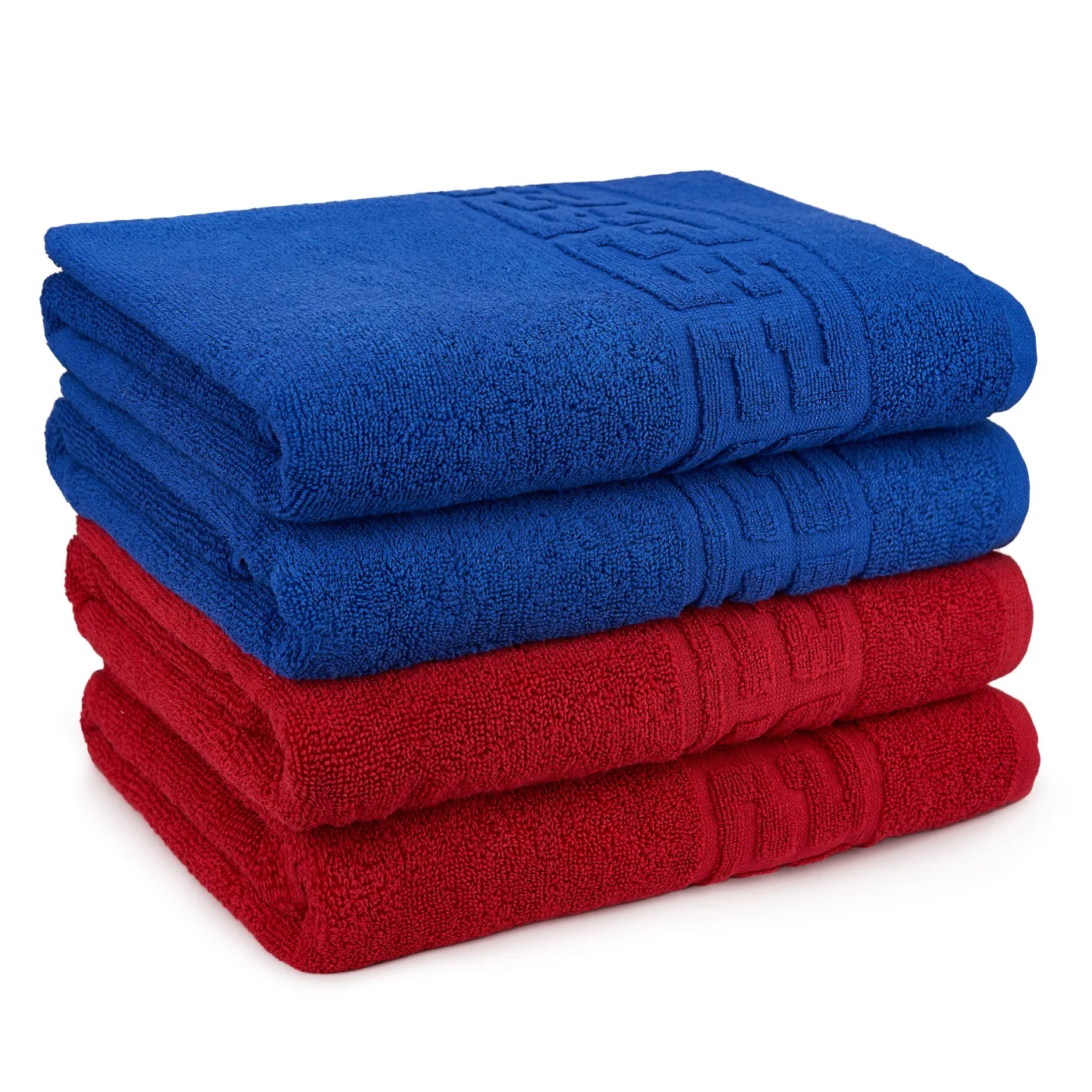 PROSOAPE BUMBAC 100% - Set 4 Prosoape Baie, Bumbac 100% - Albastru / Rosu