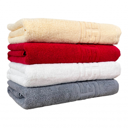 PROSOAPE BUMBAC 100% - Set 4 Prosoape Baie, Bumbac 100% - Crem / Rosu / Alb / Gri