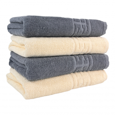 PROSOAPE BUMBAC 100% - Set 4 Prosoape Baie, Bumbac 100% - Gri / Crem