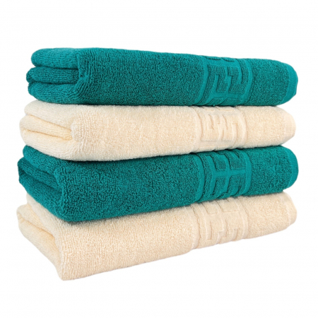 PROSOAPE BUMBAC 100% - Set 4 Prosoape Baie, Bumbac 100% - Verde / Crem