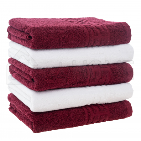 PROSOAPE BUMBAC 100% - Set 5 Prosoape Baie, Bumbac 100% - Grena/Alb