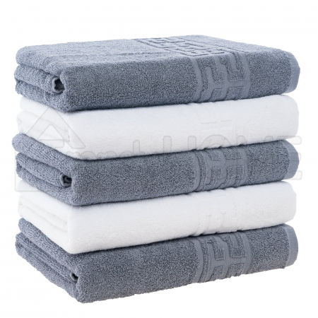 PROSOAPE BUMBAC 100% - Set 5 Prosoape Baie, Bumbac 100% - Gri/Alb