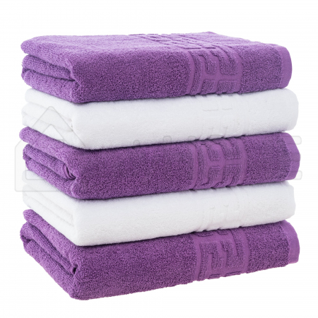 PROSOAPE BUMBAC 100% - Set 5 Prosoape Baie, Bumbac 100% - Mov/Alb