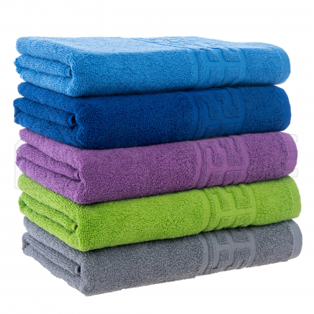 Seturi Cu 5 Prosoape 100% Bumbac - Set 5 Prosoape Baie, Bumbac 100% - Bleu/Albastru/Mov/Verde/Gri