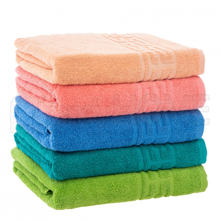 Seturi Cu 5 Prosoape 100% Bumbac - Set 5 Prosoape Baie, Bumbac 100% - Portocaliu/Corai/Albastru/Verde Inchis/Verde
