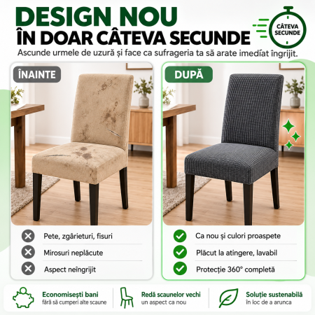 Set 6 Huse Universale Elastice pentru Scaune - Protecție și Aspect Modern [6]