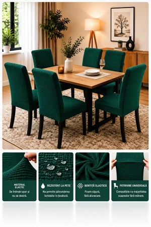 Set 6 Huse Universale Elastice pentru Scaune - Protecție și Aspect Modern