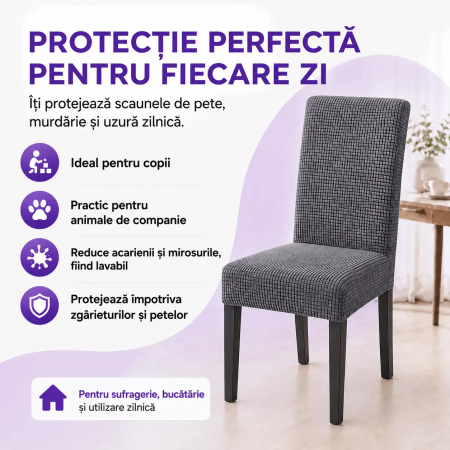 Set 6 Huse Universale Elastice pentru Scaune - Protecție și Aspect Modern [1]