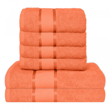 Set 6 Prosoape, Bumbac 100% - Set 6 Prosoape, Bumbac 100%, 400g/m², Portocaliu