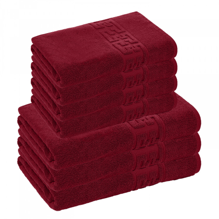 PROSOAPE BUMBAC 100% - Set 7 Prosoape, Bumbac 100%, Visiniu, 550g/m²