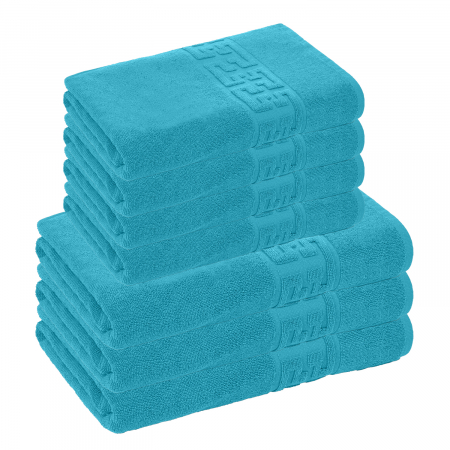 PROSOAPE BUMBAC 100% - Set 7 Prosoape, Bumbac 100%, Turcoaz deshis, 550g/m²