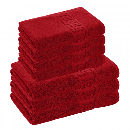 PROSOAPE BUMBAC 100% - Set 7 Prosoape, Bumbac 100%, Rosu, 550g/m²