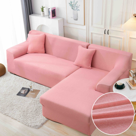 HUSE COLTAR - Set Huse Elastice pentru Colțar M+L – Soft Pink