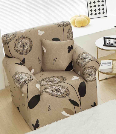 HUSE CANAPELE, SCAUNE & FOTOLII - Set Huse Elastice pentru Colțar M+L – Golden Dandelion Bej