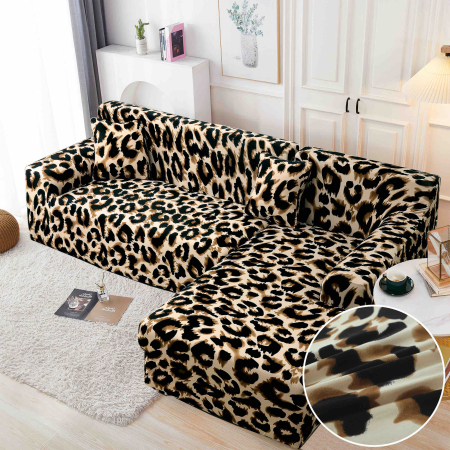 HUSE COLTAR - Set Huse Elastice pentru Colțar M+L – Wild Leopard