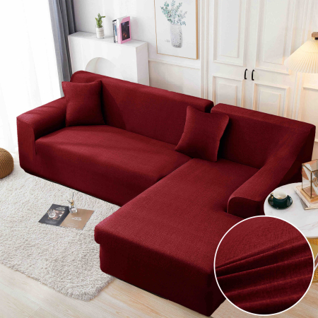 HUSE COLTAR - Set Huse Elastice pentru Colțar M+L – Royal Burgundy
