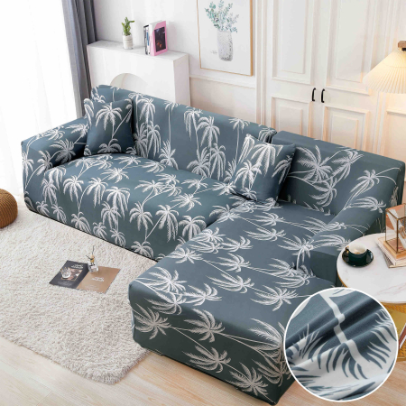 HUSE COLTAR - Set Huse Elastice pentru Colțar M+L – Tropical Grey