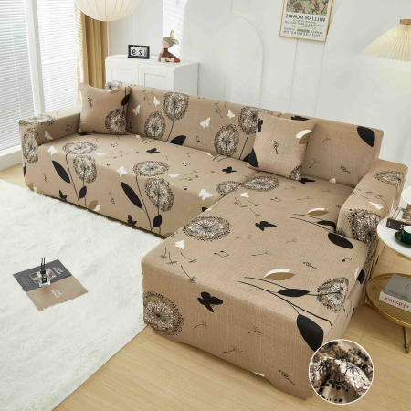 HUSE COLTAR - Set Huse Elastice pentru Colțar M+L – Golden Dandelion Bej