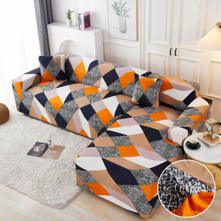 HUSE COLTAR - Set Huse Elastice pentru Colțar M+L – Geometric Modern
