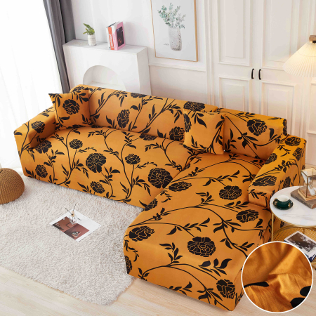 HUSE COLTAR - Set Huse Elastice pentru Colțar M+L – Golden Bloom