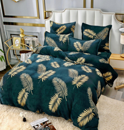 LENJERII DE PAT - Set Lenjerie De Pat Cocolino 6 Piese, Pat 2 Persoane - Verde Smarald