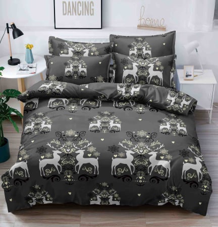 Set Lenjerie de Pat Crăciun 5D cu Elastic – 6 Piese pentru Pat Dublu, Christmas Collection - Copie [3]