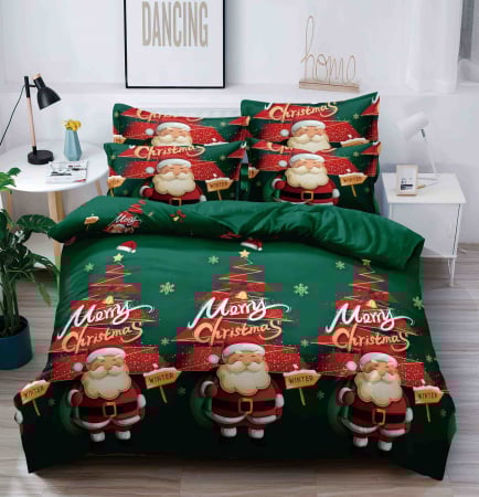 Set Lenjerie de Pat Crăciun 5D cu Elastic – 6 Piese pentru Pat Dublu, Christmas Collection - Copie [5]