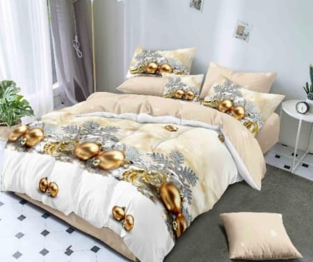 Lenjerie Din Bumbac Tip Finet 6 Piese Pentru Pat Dublu – Christmas Collection