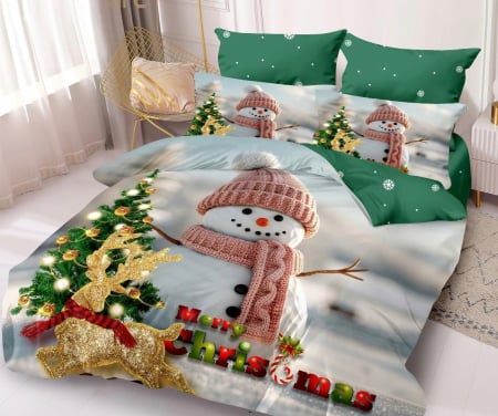 Lenjerie Din Bumbac Tip Finet 6 Piese Pentru Pat Dublu – Christmas Collection