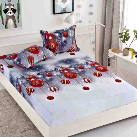 Cearșaf cu Elastic 180x200 cm + 2 Fețe de Pernă 50x70 cm – Finet Moale și Plăcut la Atingere