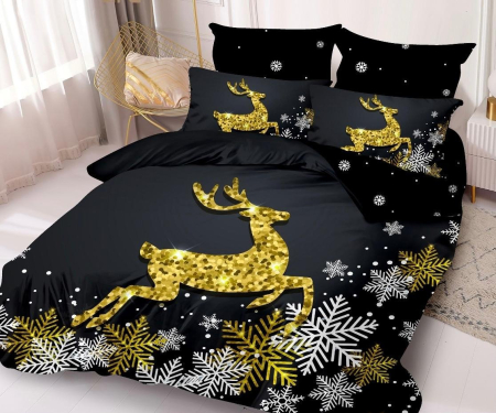 Lenjerie Din Bumbac Tip Finet 6 Piese Pentru Pat Dublu – Christmas Collection