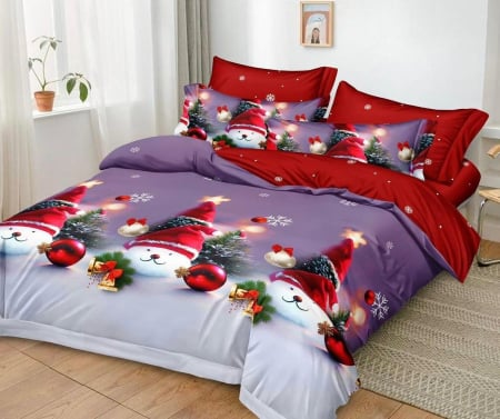 Lenjerie Din Bumbac Tip Finet 6 Piese Pentru Pat Dublu – Christmas Collection