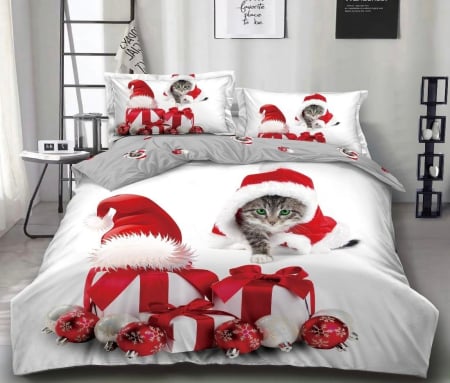 Lenjerie Din Bumbac Tip Finet 6 Piese Pentru Pat Dublu – Christmas Collection