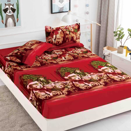 Cearșaf cu Elastic 180x200 cm + 2 Fețe de Pernă 50x70 cm – Finet Moale și Plăcut la Atingere
